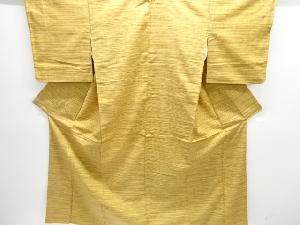 アンティーク　横段に抽象模様織り出し手織り紬着物